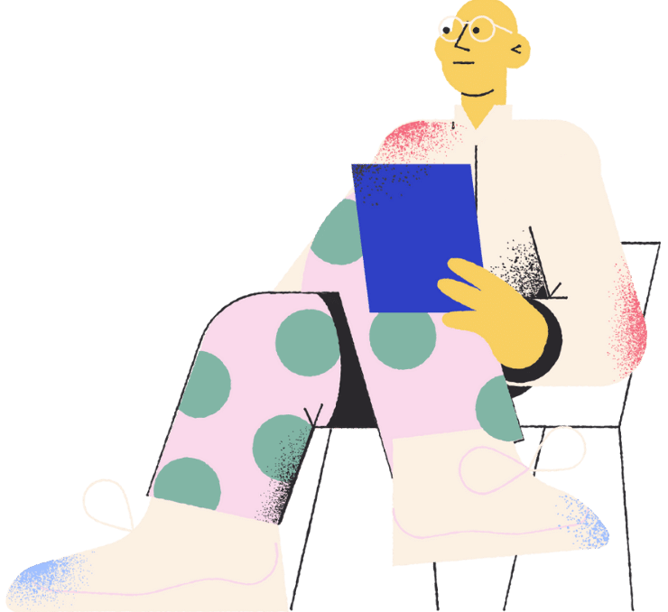 Student sitting on a chair reading a book: Academikx online class help for top grades without the burnout